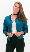 Green Blue Bomber Jacket