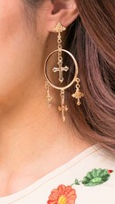 Golden Cross Earrings