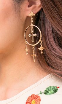 Golden Cross Earrings