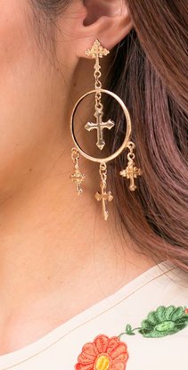 Golden Cross Earrings