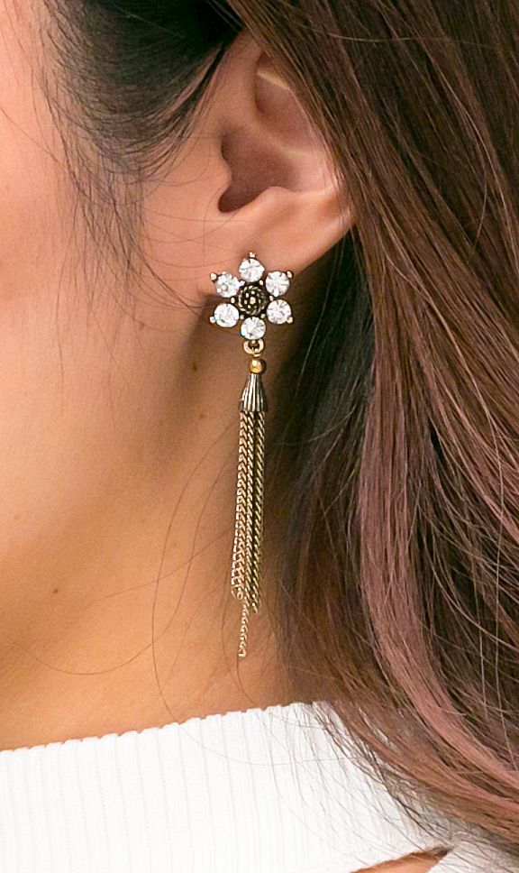 Crystal Tassel Earrings