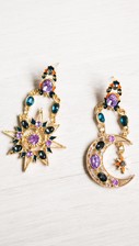 Baroque Golden Sun and Moon earrings (purple)