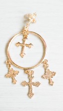 Golden Cross Earrings