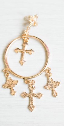 Golden Cross Earrings