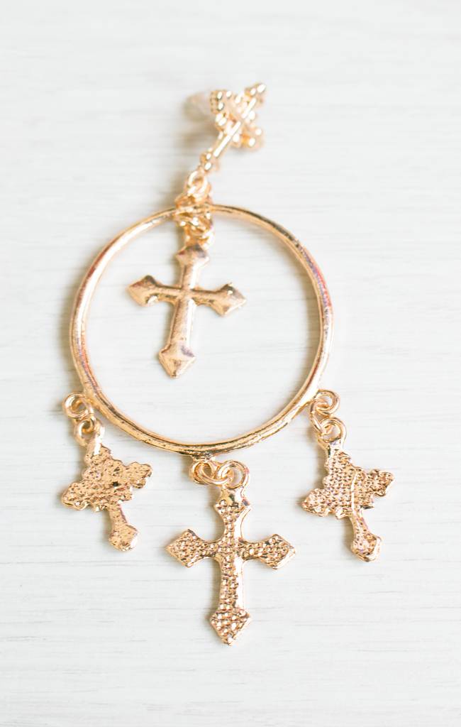 Golden Cross Earrings