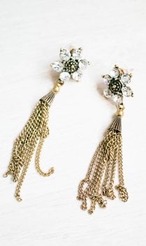 Crystal Tassel Earrings