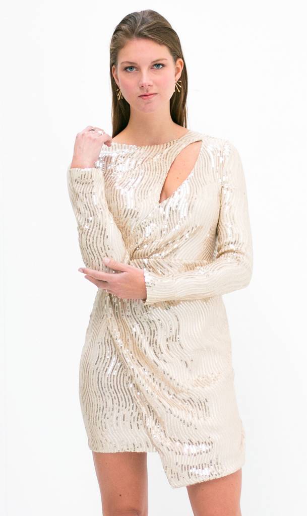 White Gold Sequin Dress