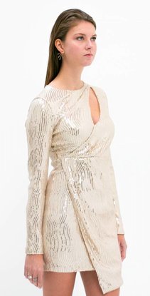 White Gold Sequin Dress