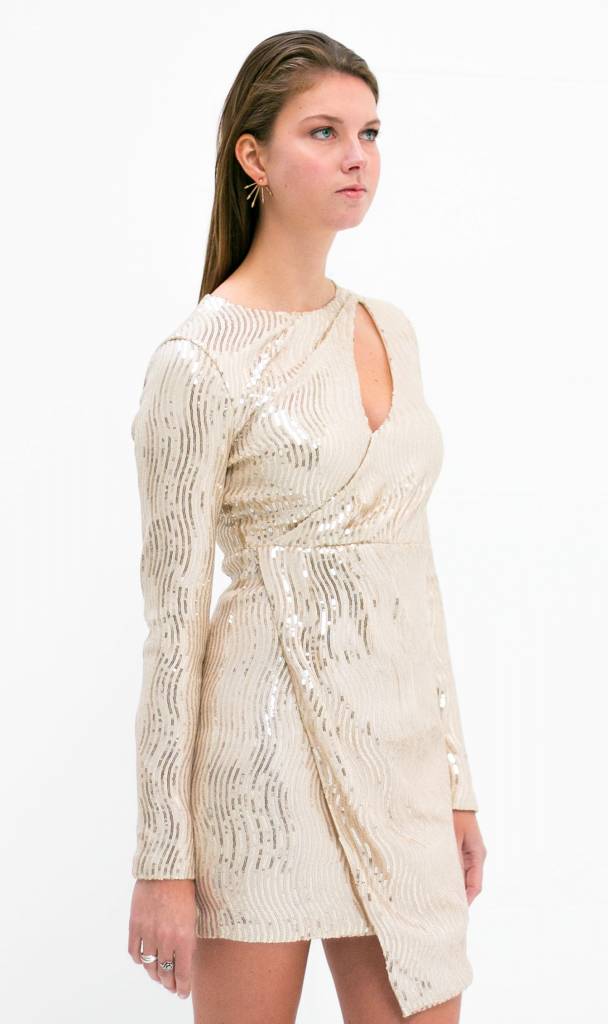 White Gold Sequin Dress