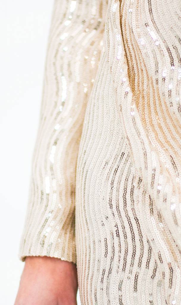 White Gold Sequin Dress