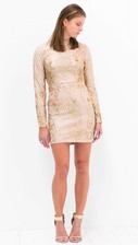 backless sequin party dress (nude)