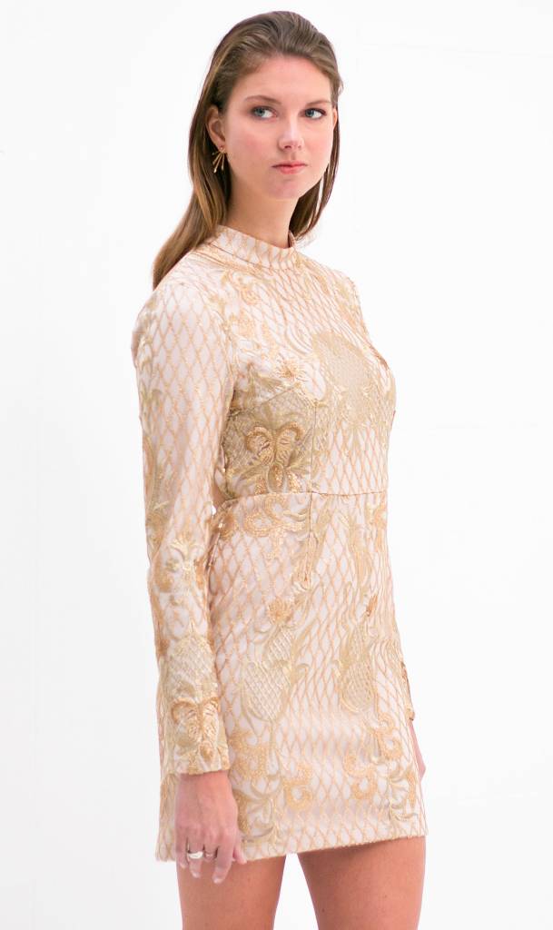 backless sequin party dress (nude)