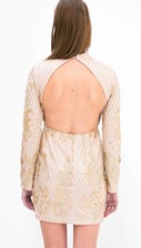 backless sequin party dress (nude)