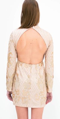 backless sequin party dress (nude)