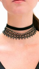 Black Crystal Choker Set