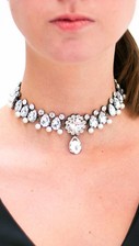 Crystal Pearls Statement Choker