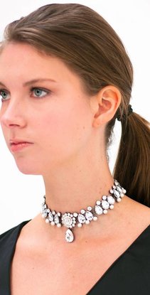 Crystal Pearls Statement Choker