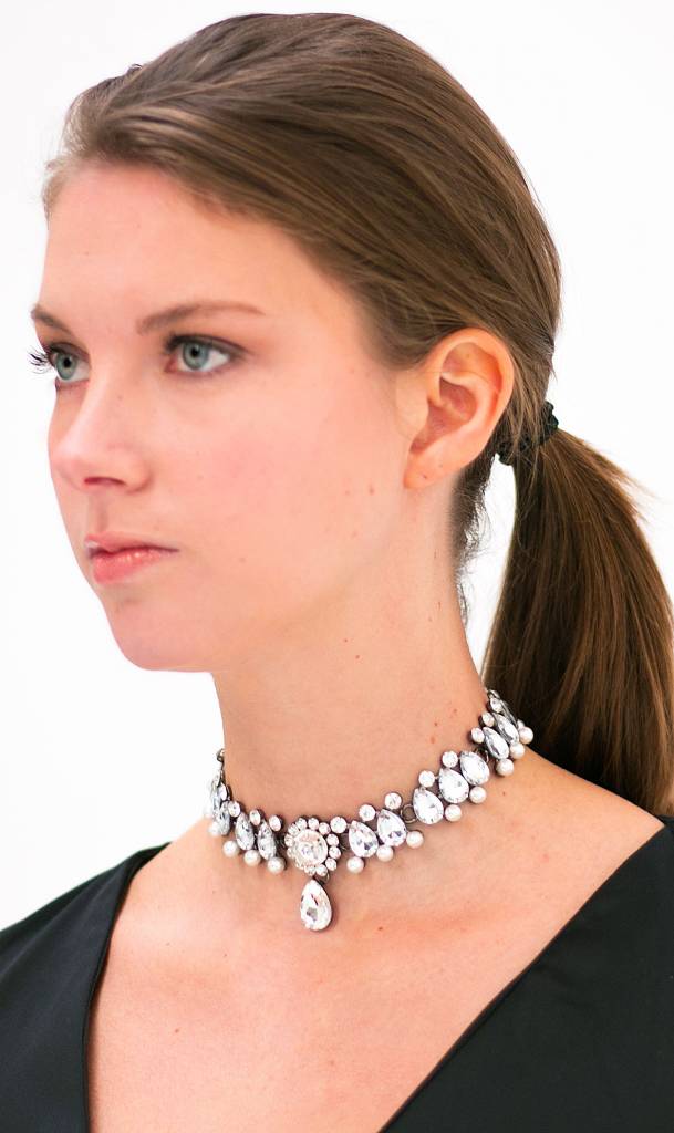 Crystal Pearls Statement Choker