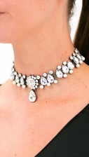 Crystal Pearls Statement Choker