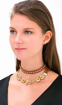 Crystal Tan Choker Set