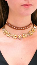 Bruine Kristallen Choker Set