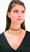 Bruine Kristallen Choker Set