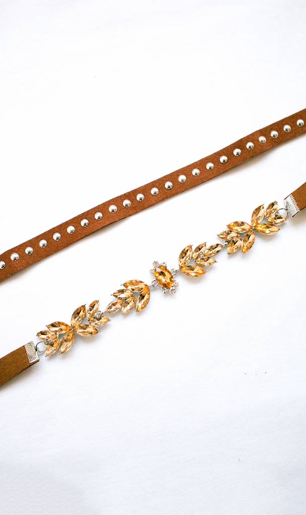 Crystal Tan Choker Set