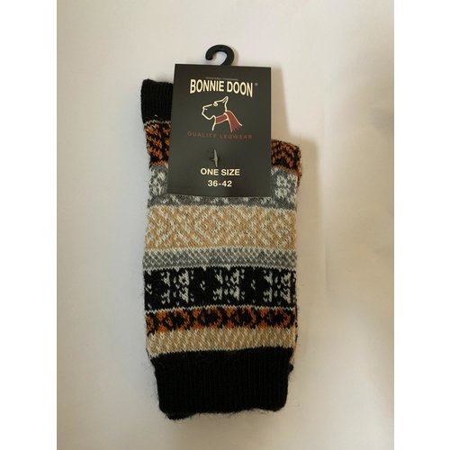 Bonnie Doon Folkloric Sock Black Bonnie Doon Folkloric Sock Black