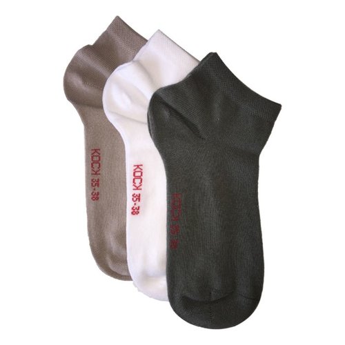 Kock Sockswear 3-pack naadloze sneakersokken dames zand/kaki/wit Kock Sockswear 3-pack naadloze sneakersokken dames zand/kaki/wit