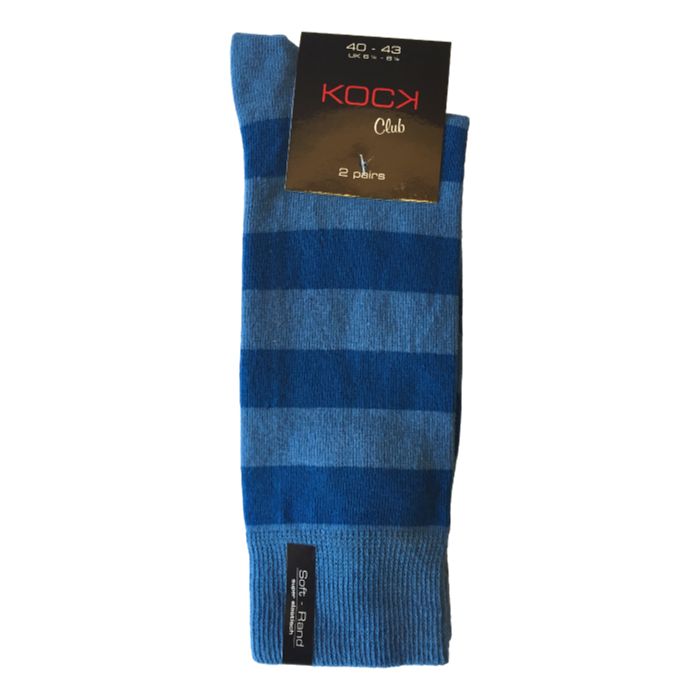 Kock Sockswear 2 Pack Naadloze Gestreepte Herensokken Marine Blauw kock sockswear kopen in de aanbieding