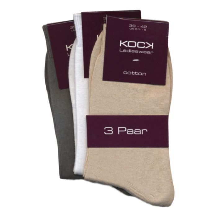 Kock Sockswear 3 Pack Naadloze Damessokken Beige kock sockswear kopen in de aanbieding
