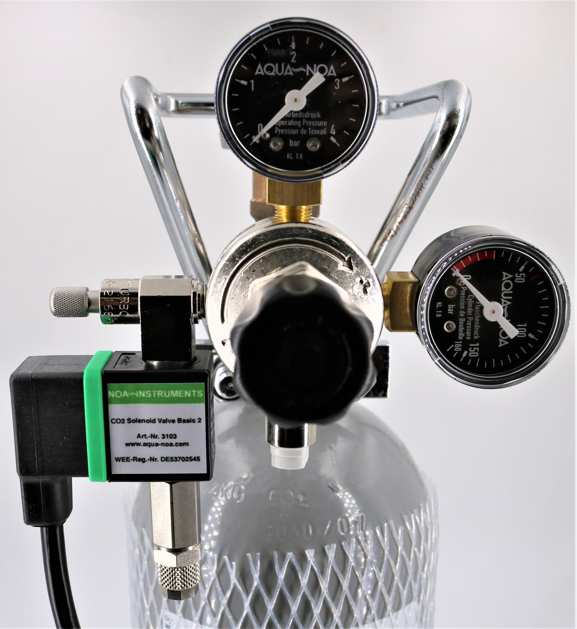 CO2 Druckminderer Profi MVR mit Magnetventil und Rückschlagventil