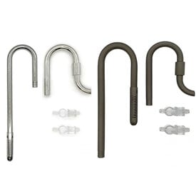 Aqua Noa Edelstahl Filter Ein-/Auslauf Set - Edelstahl Titangrau matt (2 Grössen)