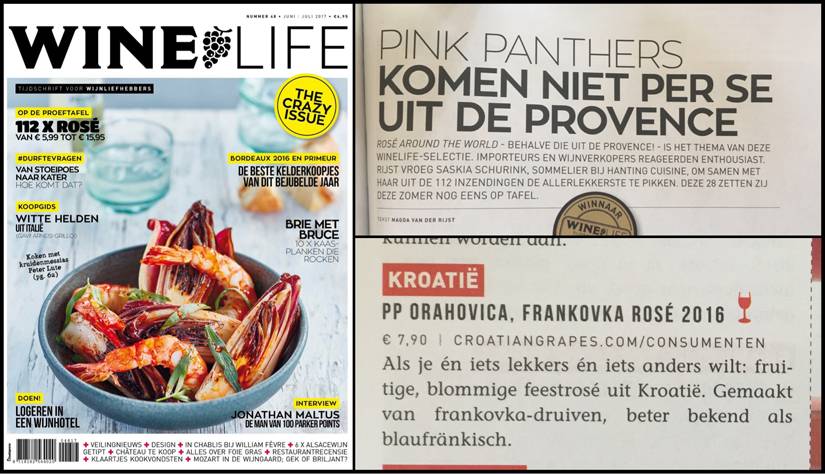 Orahovica Rosé 2016: Winnaar bij Winelife magazine