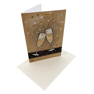Card with personalized text, Brut glasses