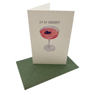 Card with personalized text, Sip Sip Hooray