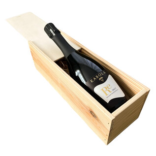 Kabola Wijncadeau Re – Biologische Brut uit Istrië in Luxe Houten Kist