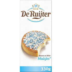 De Ruijter Muisjes blauw wit