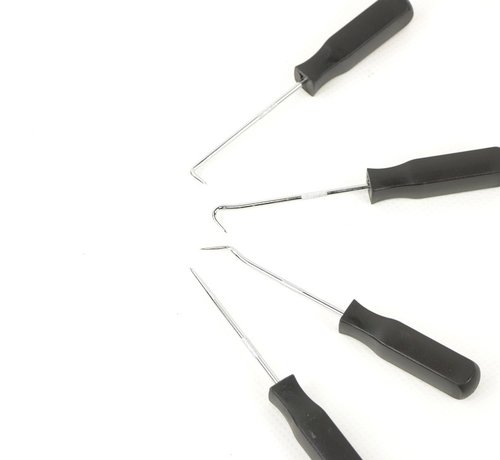 Jenley 4-Piece Mini Pick & Hook Tool Set – Soft Grip, Steel, For Workshop Auto Prospecting Fossicking