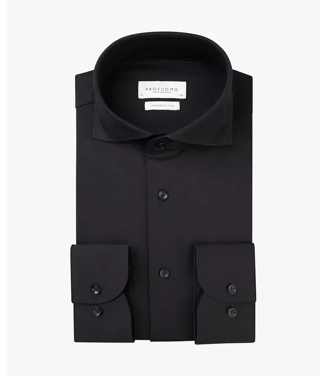 Profuomo Black Japanese Knitted Shirt
