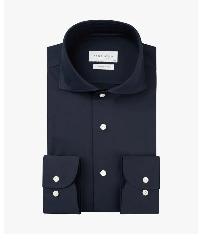 Profuomo Navy Japanese Knitted Shirt