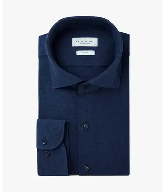 Profuomo Navy Mélange Knitted Shirt