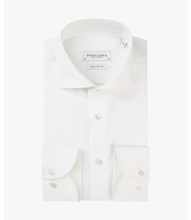 Profuomo Sky Blue White Slim Fit Extra Long Sleeve Enkel Manchet