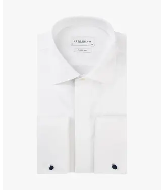 Profuomo Sky Blue Luxe Smoking Shirt Kent Collar