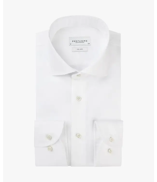 Profuomo Wit Fijn Twill Shirt