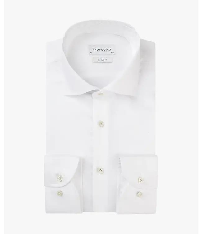 Profuomo Originale White Widespread Collar Single Cuff