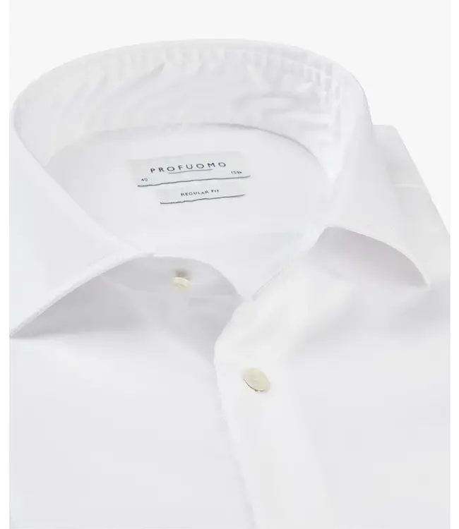 Profuomo Originale White Widespread Collar Single Cuff