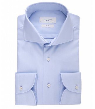 Profuomo Sky Blue Slim Fit Blue Shirt Single Cuff