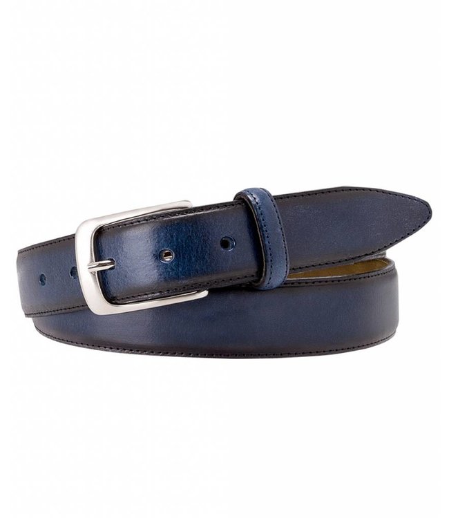Profuomo Belt Lthr Side Polish Navy
