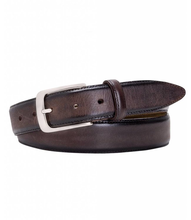 Profuomo Belt Lthr Side Polish Brown